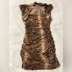 L-Mystic SnakeSkin Print mini Dress